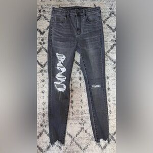 American eagle gray distressed jeans